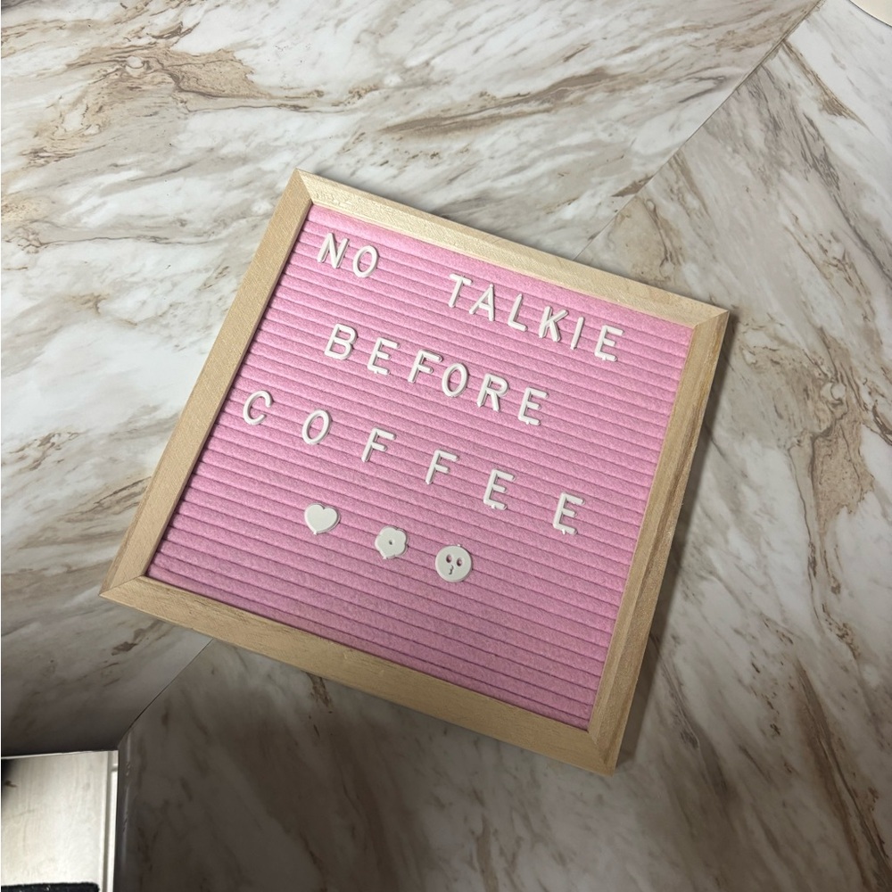 Pink Letter Board with Fun Quote